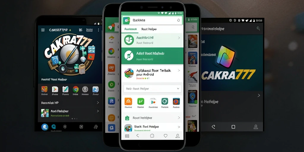 Antarmuka utama CAKRA777 menampilkan fitur Root Helper yang intuitif.
