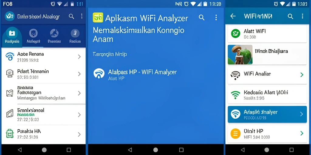 Antarmuka aplikasi FO8 dengan fitur WiFi Analyzer yang informatif.