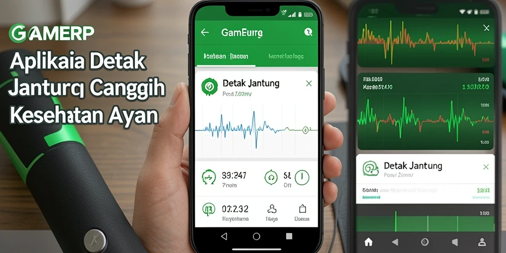 Tampilan antarmuka GAMERP saat memantau detak jantung.