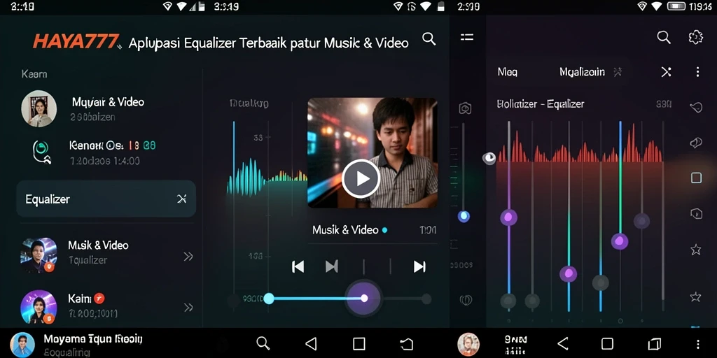 Tampilan antarmuka HAYA777 yang menarik dengan fitur Equalizer.