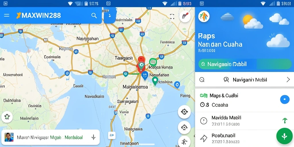 Antarmuka navigasi mobil MAXWIN288 yang sederhana dan informatif.