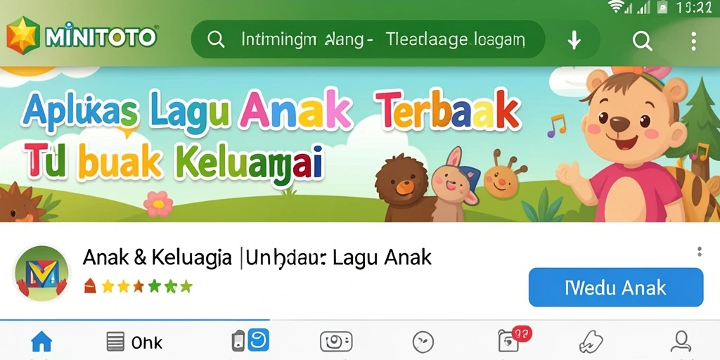 Antarmuka minimalis dan warna-warni MINITOTO untuk Lagu Anak.