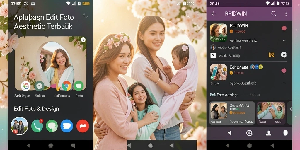 Antarmuka RPIDWIN yang menarik untuk Edit Foto Aesthetic.